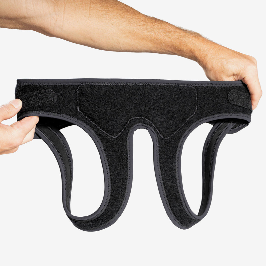 Minimalist double side hernia belt in hands