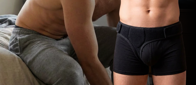 Comfort-Truss shown over underwear for illustration